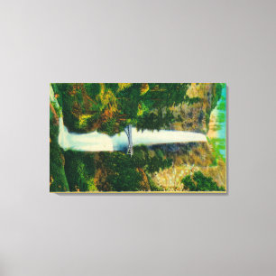 Multnomah-Herfsten en Benson Foot Bridge 2 Canvas Afdruk