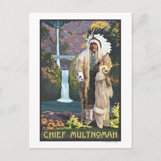 Multnomah-Herfsten, OregonChief Multnomah Briefkaart (Voorkant)
