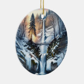 Multnomah Herfsten Snowy Kerstboom Keramisch Ornament (Rechts)