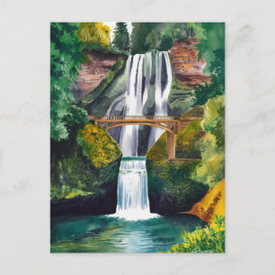 Multnomah Herfsten Waterverf Schilderij Reizen Briefkaart