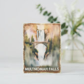 Multnomah Herfsten Waterverf Schilderreis Briefkaart (Staand voorkant)