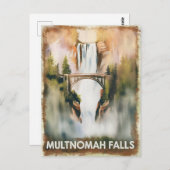 Multnomah Herfsten Waterverf Schilderreis Briefkaart (Voorkant / Achterkant)