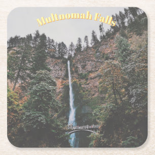 Multnomah-watervallen Vierkante Kartonnen Onderzetter