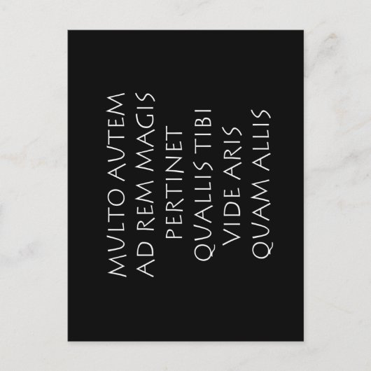 Multo autem ad rem magis pertinet quallis tibi briefkaart (Voorkant)