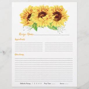 Multomap met geel zonnebloem — Recipe inserts