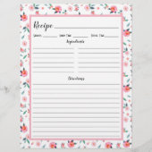 Multomap Pagina met roze roze roze bloemenpatroon  (Voorkant)