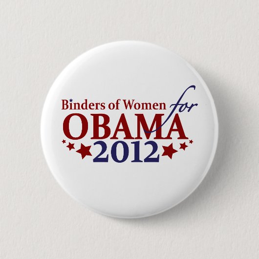 Multomappen van vrouwen voor Obama 2012 Ronde Button 5,7 Cm (Voorkant)