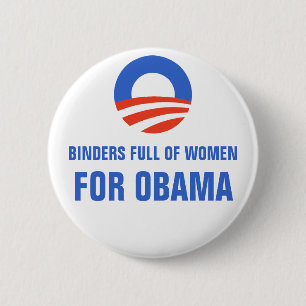 Multomappen vol met vrouwen gelijk loon voor Obama Ronde Button 5,7 Cm