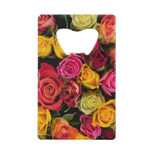 Multycolor Flowers Credit Kaart Bottle Open Kredietkaart Flessenopener