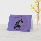 Mum Buggy Runner Birthday Card Kaart (Gele Bloem)
