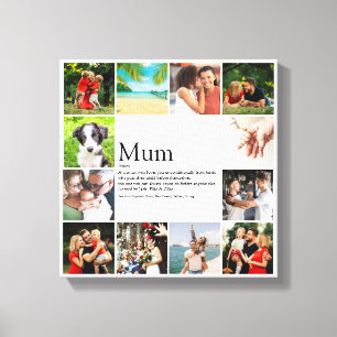 Mum Definition Quote Photo Collage Canvas Afdruk