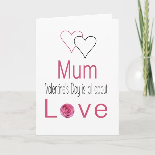 Mum Happy Valentine's Day Rozen Feestdagen Kaart (Voorkant)