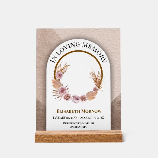 Mum Memorial Gift - In liefdevolle herinnering Moe Acryl Bord (Voorkant)