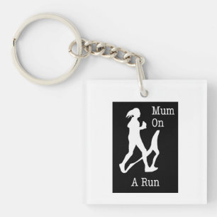 Mum op een looppas van de Acrylzeer belangrijke Ri Sleutelhanger