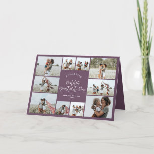Mum paarse elegante moderne minimale fotocollage bedankkaart