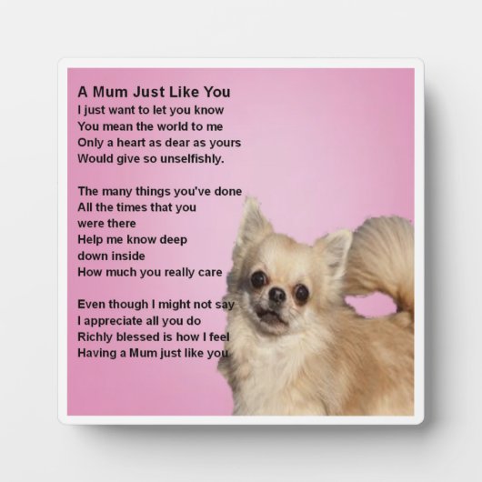 Mum Poem Plaque - Chihuahua Design Fotoplaat (Voorkant)