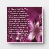 Mum Poem Plaque - Fleurs Design (Devant)