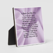 Mum Poem Plaque - Lila Fotoplaat (Voorkant)