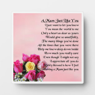 Mum Poem Plaque - Ontwerp van Rozen Fotoplaat