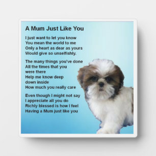 Mum Poem Plaque - Shih Tzu Dog Design Fotoplaat
