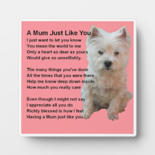 Mum Poem Plaque - West Highland Terrier Design Fotoplaat