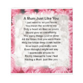 Mum Poem - Roze Floral design Notitieblok (Voorkant)