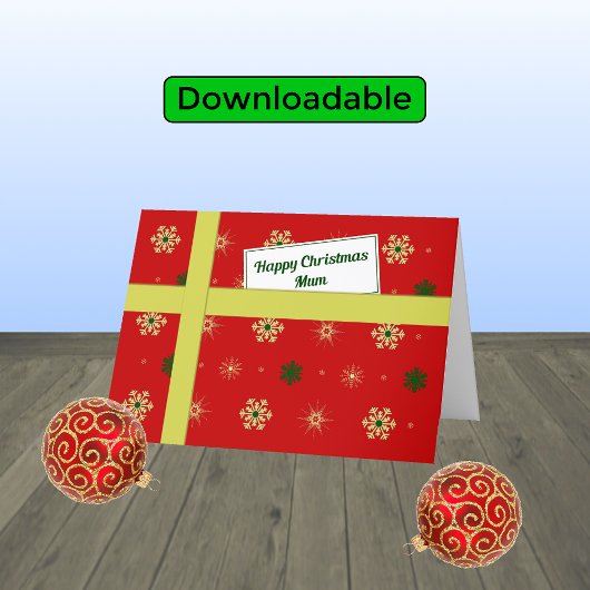 "Mum" red Kerstpakket Feestdagen Kaart