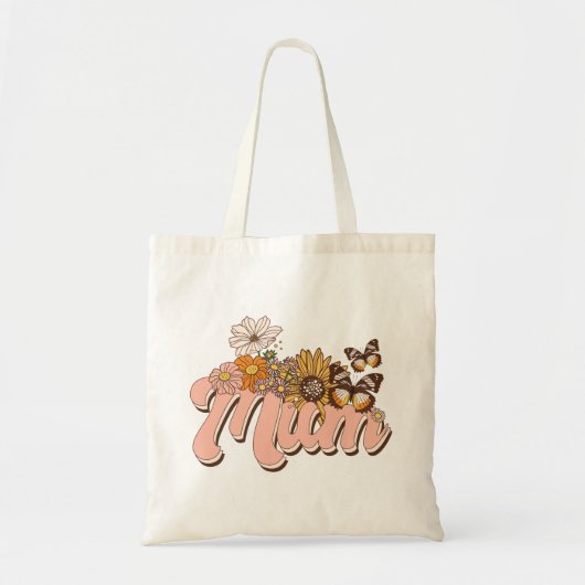 Mum Retro Floral Tote Bag (Voorkant)
