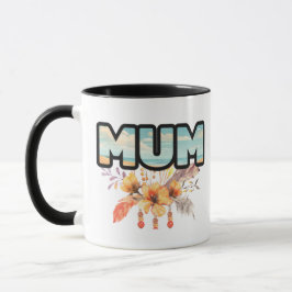 Mum sinaasappel floral design, koffie mok