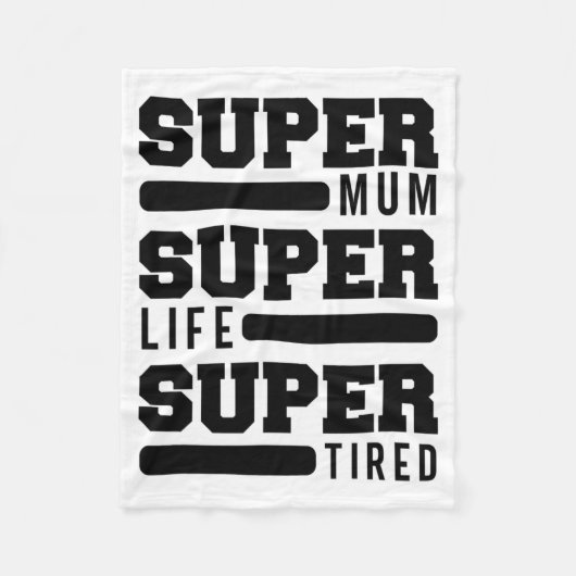 Mum Super Life Super Moe Funny Moederdag Nieuw M Fleece Deken (Voorkant)