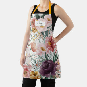 Mum waterverf bloemenschrift elegant bewerkbaar schort