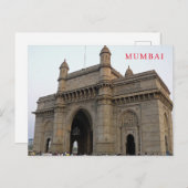 Mumbai Gateway of India uitzicht briefkaart (Voorkant / Achterkant)