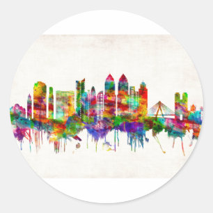 Mumbai India Skyline Ronde Sticker