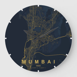 Mumbai India Stadkaart Minimalistisch Grote Klok