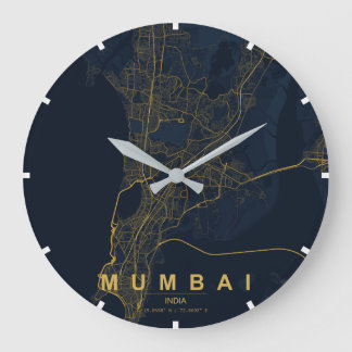 Mumbai India Stadkaart Minimalistisch Grote Klok