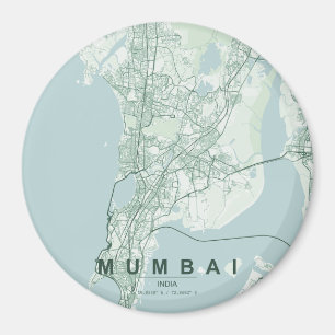 Mumbai India Stadsplattegrond Minimalistisch Ontwe Magneet
