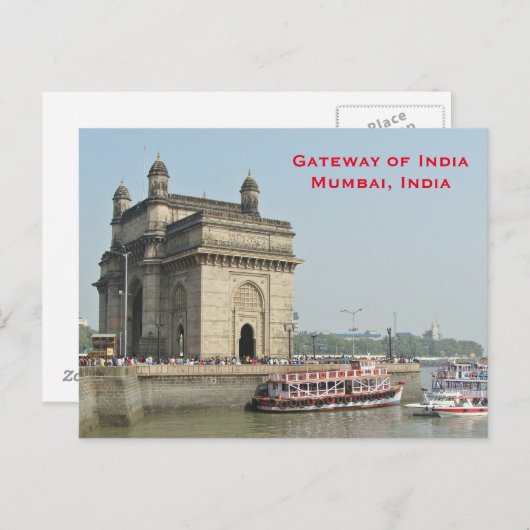 Mumbai India: toerisme: toevoeging Briefkaart (Voorkant / Achterkant)