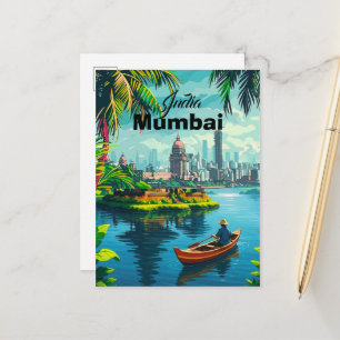 Mumbai India wandkunst - India, Mumbai poster, Mum Aankondigingskaart