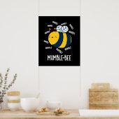Mumble bee Funny Insect Pun Dark BG Poster (Keuken)