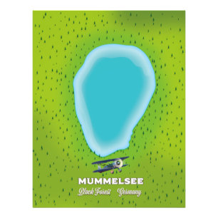 Mummelsee Black Forest Germany kaart. Foto Afdruk