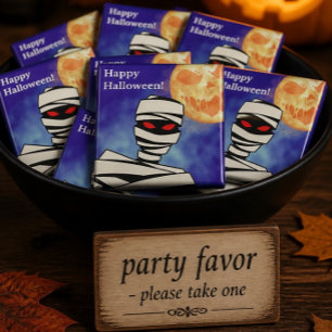 Mummie en griezelige maan Fijne Halloween vierkant Magneet