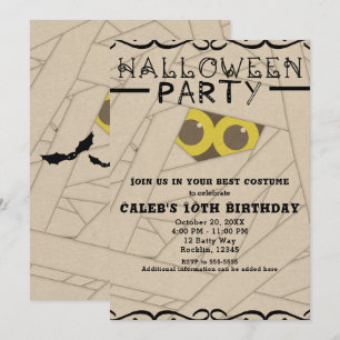Mummie Kraft papier uitziende Halloween kostuumfee Kaart