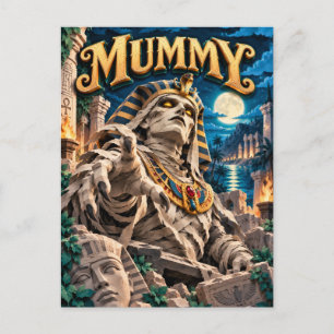 Mummie, Papier Snij Monster Briefkaart