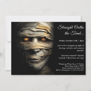 Mummie Waanzin   Uitnodiging Halloween Kostuumfees