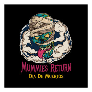 Mummies Dia De Muertos - Dag van de dood Perfect Poster