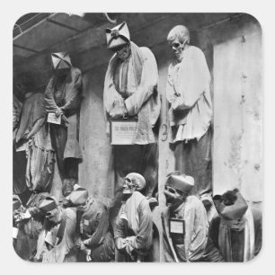 Mummies van catacomb in Palermo, Italië Vierkante Sticker