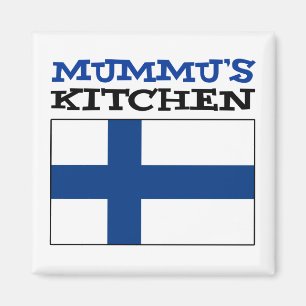 Mummu's keuken met vlag van Finland Magneet