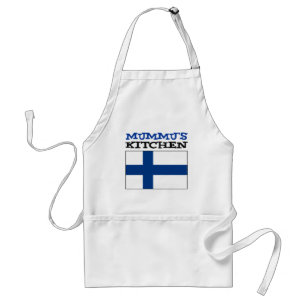 Mummu's keuken met vlag van Finland Standaard Schort