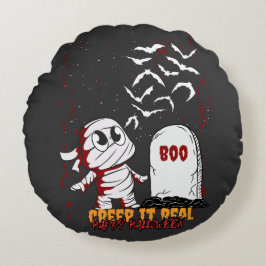 Mummy at Grave Boo Halloween Rond Kussen