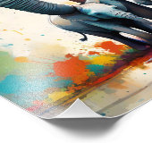Mummy en Baby olifanten kleuren splash, Foto Afdruk (Hoek)